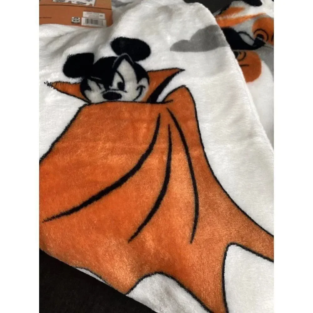 New Disney Mickey & Minnie Mouse Halloween Plush Throw‎ Blanket 50X70” NEW